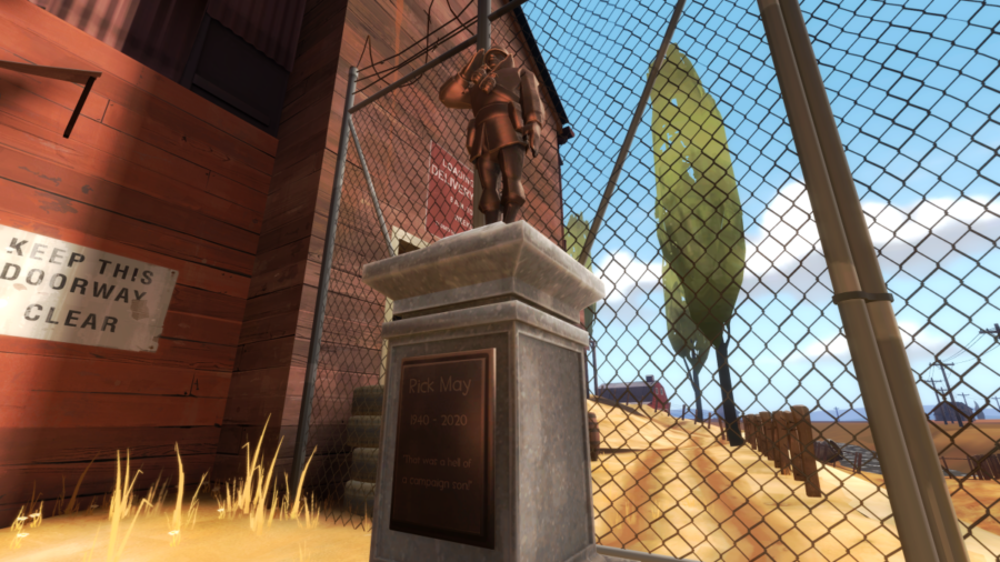 The tribute to voice actor Rick May in Team Fortress 2 has been made permanent 